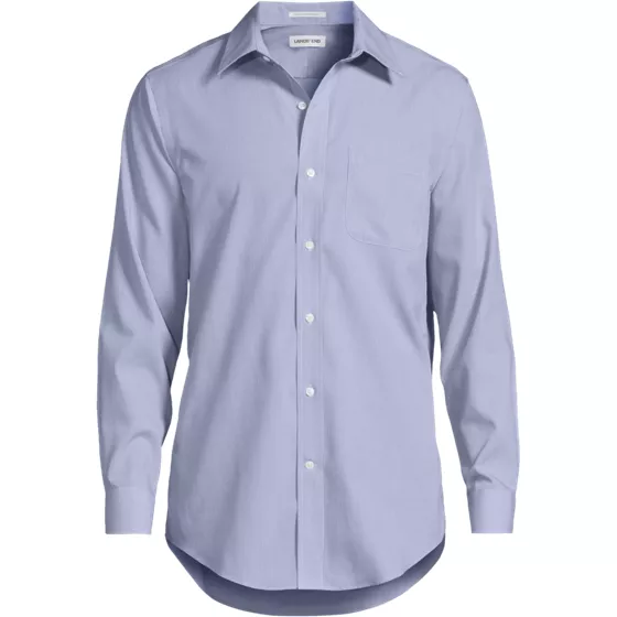 Men's Pattern No Iron Supima Pinpoint Straight Collar Dress Shirt - primary