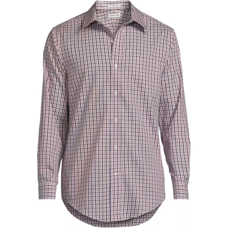 Men's Pattern No Iron Supima Pinpoint Straight Collar Dress Shirt, Front