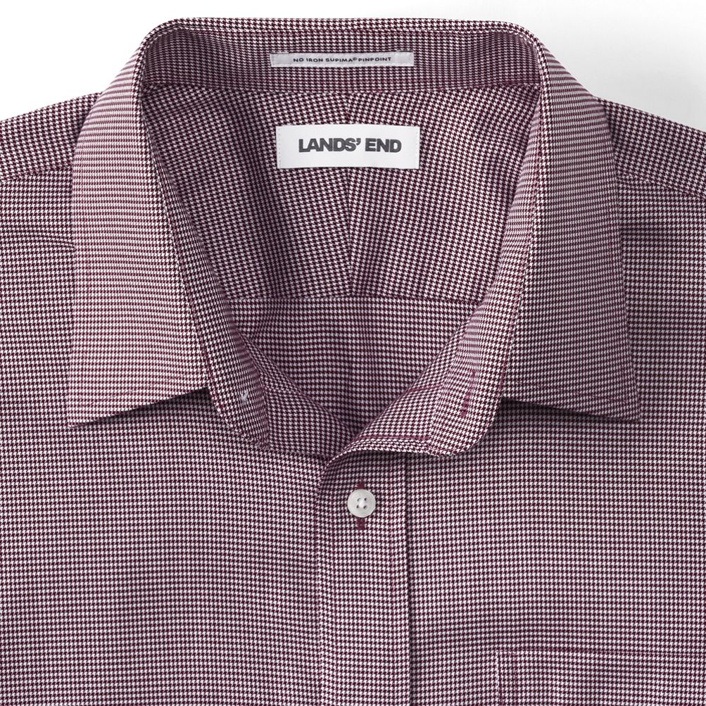 Men's No Iron Supima Cotton Pinpoint Straight Collar Dress Shirt