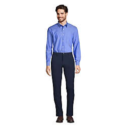 Men's Solid No Iron Supima Pinpoint Straight Collar Dress Shirt, alternative image