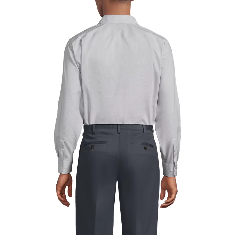 Men's Solid No Iron Supima Pinpoint Straight Collar Dress Shirt