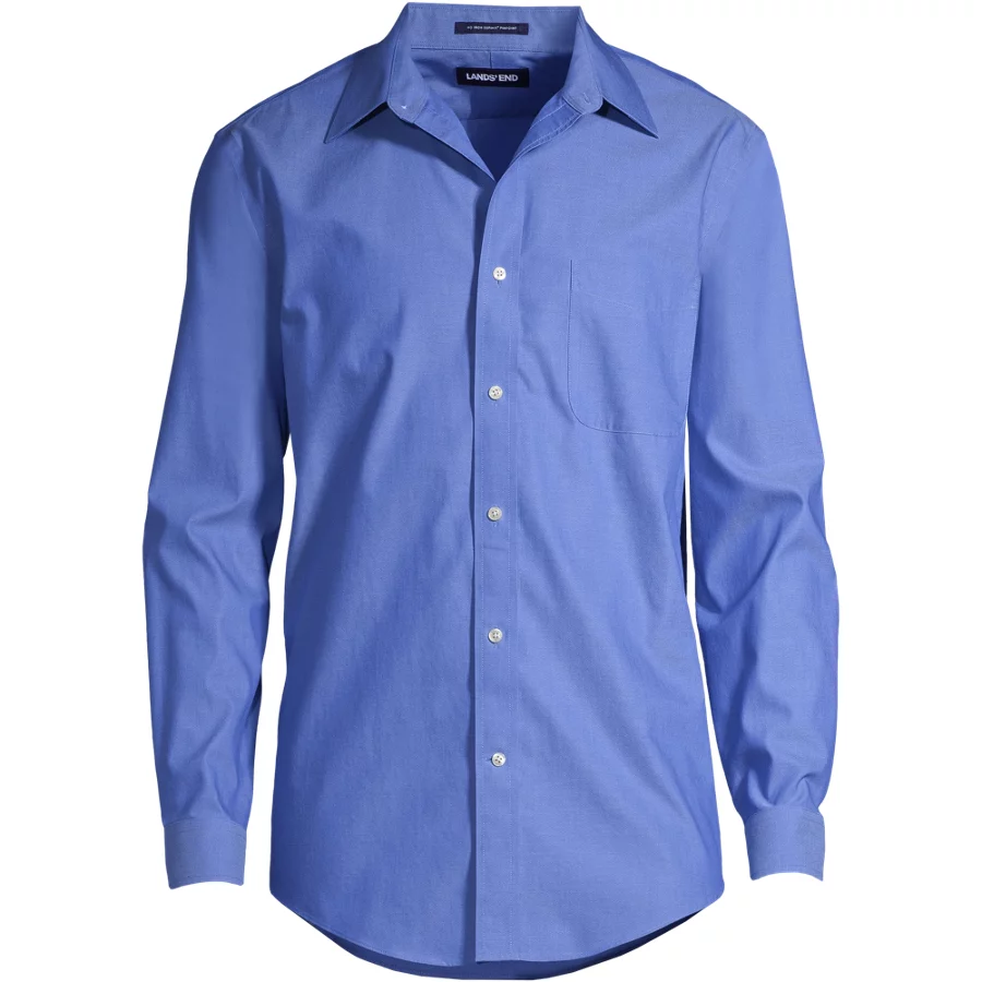 Men's No Iron Supima Cotton Pinpoint Straight Collar Dress Shirts