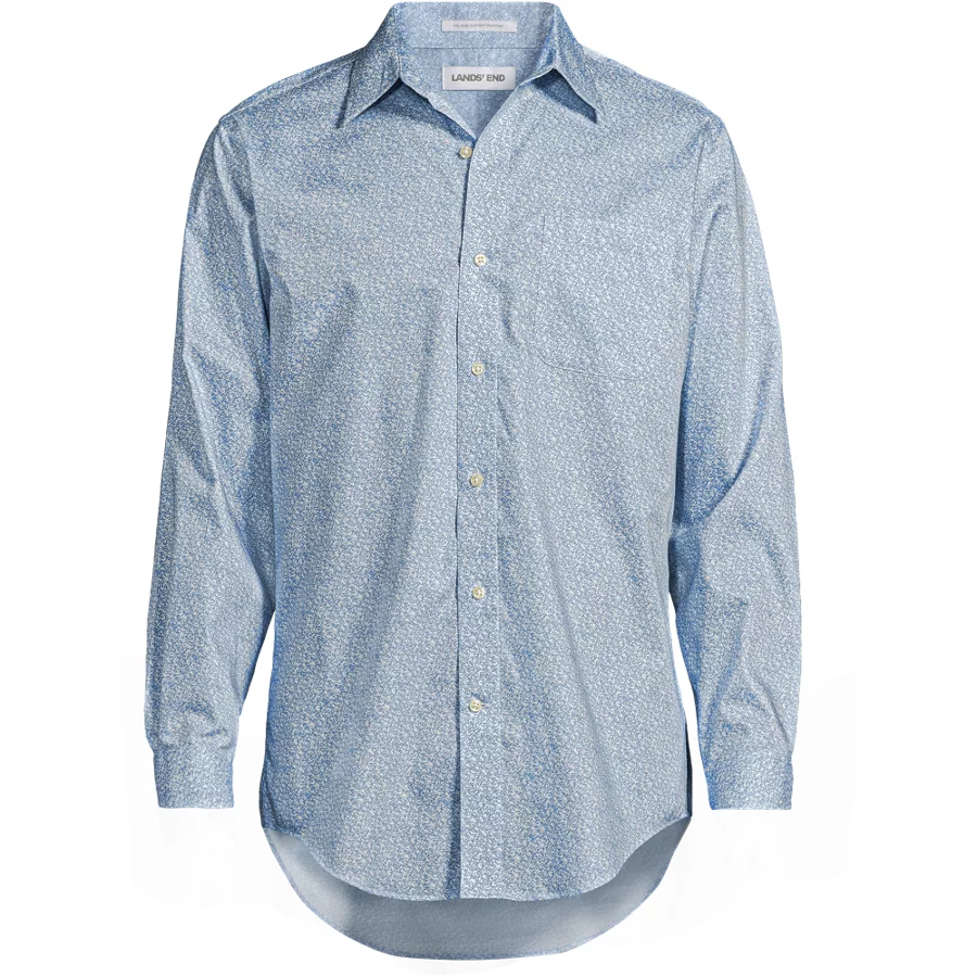 Men's Solid No Iron Supima Pinpoint Straight Collar Dress Shirt view 3