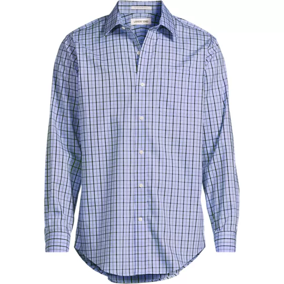 Men's Big and Tall No Iron Supima Cotton Pinpoint Straight Collar Dress Shirt - primary