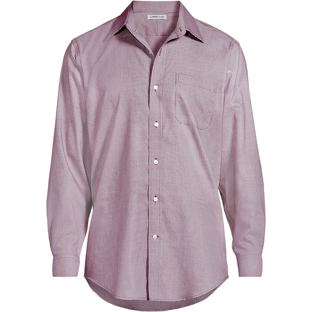 Non-iron Pinpoint Shirt, Traditional Fit, Men, size: 17 ½/34, regular, Red, Cotton, by Lands' End