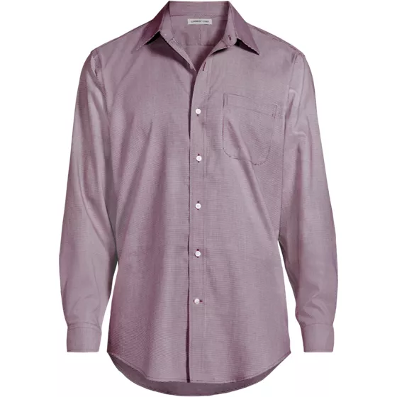 Men's No Iron Supima Cotton Pinpoint Straight Collar Dress Shirts - primary