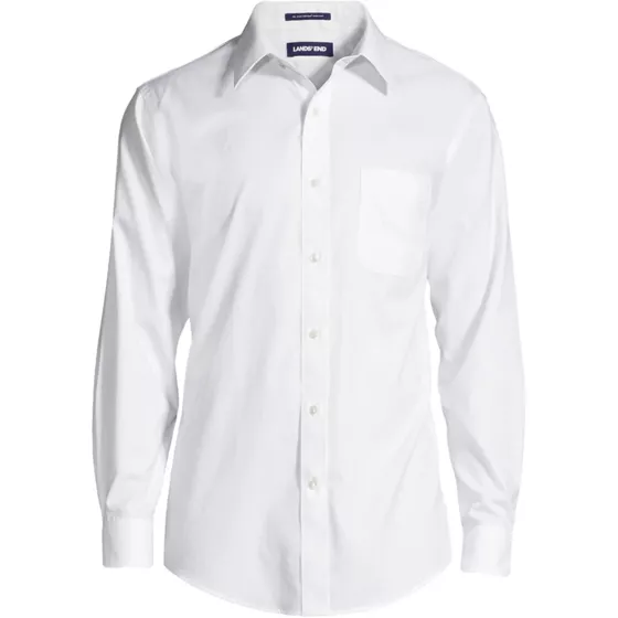 Men's Big and Tall No Iron Supima Cotton Pinpoint Straight Collar Dress Shirt - primary