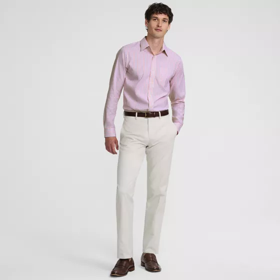 Men's No Iron Supima Cotton Pinpoint Straight Collar Dress Shirts - primary