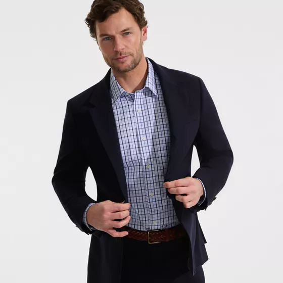 Men's Tall No Iron Supima Cotton Pinpoint Straight Collar Dress Shirt - primary