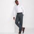 Men's Solid No Iron Supima Pinpoint Straight Collar Dress Shirt, alternative image