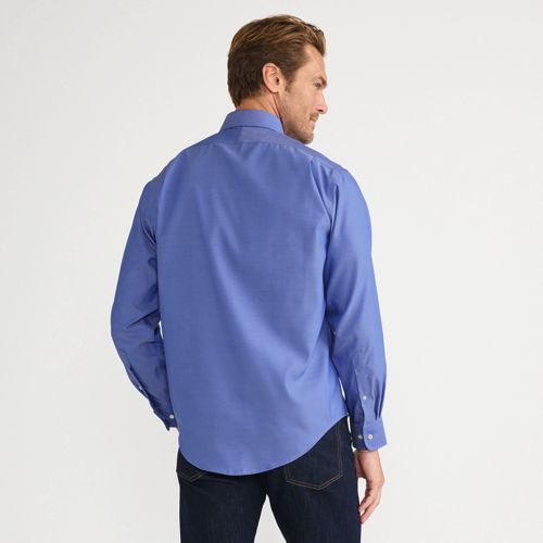  Lands' End Classic Fit. Klassik-kragen. Bügelleichtes Pinpointhemd, Herren, Größe:39 84 Regular, Blau, Baumwolle, By Lands' End 