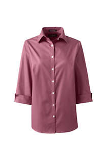 Women's Plus Size 3/4 Sleeve Broadcloth Shirt, Front