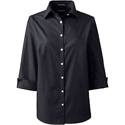 School Uniform Women's 3/4 Sleeve Broadcloth Shirt, Front