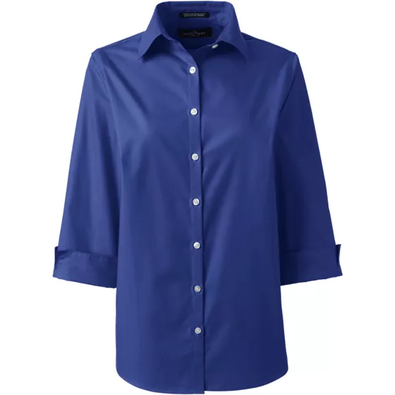 School Uniform Women's 3/4 Sleeve Broadcloth Shirt - primary