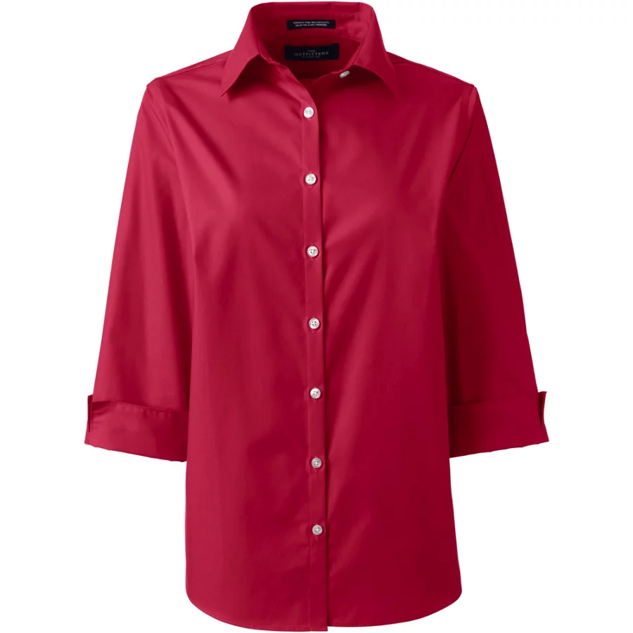 School Uniform Women's 34 Sleeve Broadcloth Shirt view 1