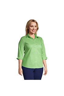 Women's Plus Size 3/4 Sleeve Broadcloth Shirt, alternative image