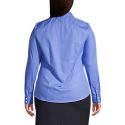 Women's Plus Size Long Sleeve Broadcloth Shirt, Back