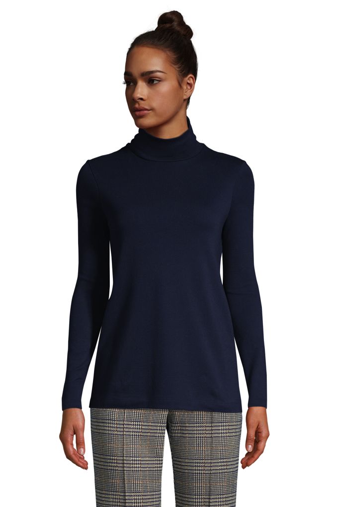 Lands' EndWomen's Tall Supima Cotton Long Sleeve Turtleneck Lands