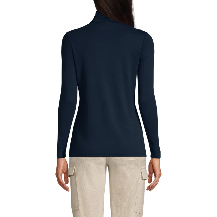 Women's Supima Cotton Fitted Long Sleeve Turtleneck view 5