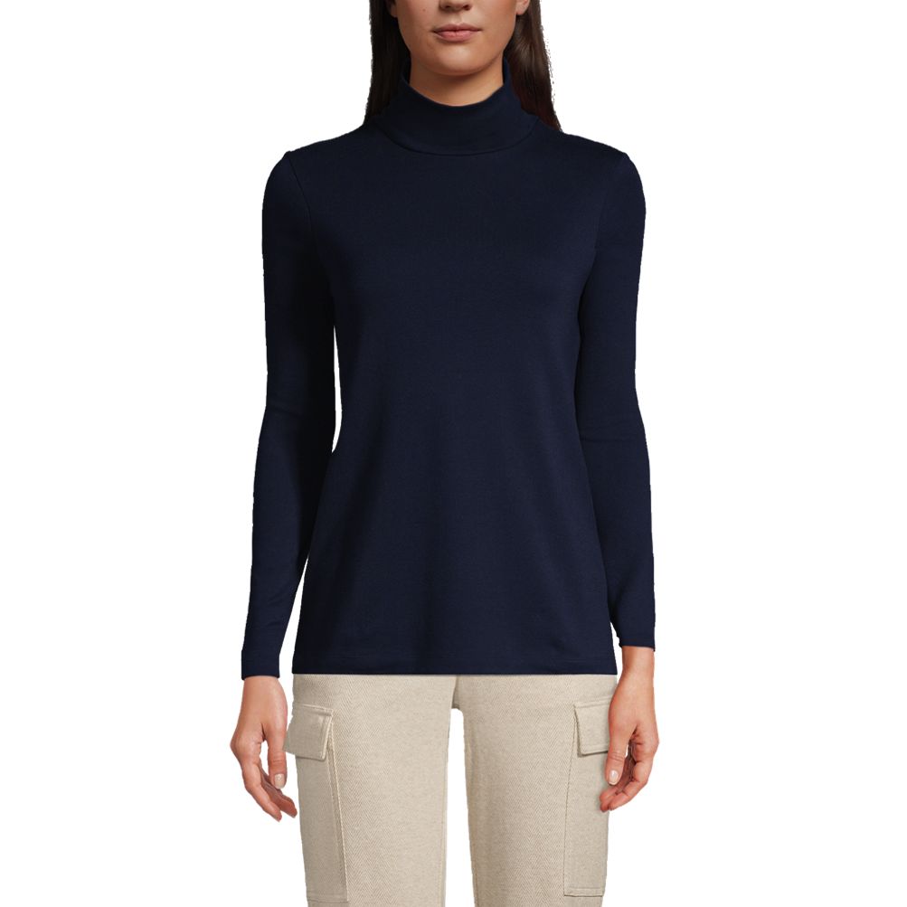 Women Fashion Casual Solid Long Sleeve Folds Turtleneck Shirt