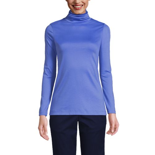 Mock High Neck Basic Top Women Cotton Long Sleeve Fall Winter