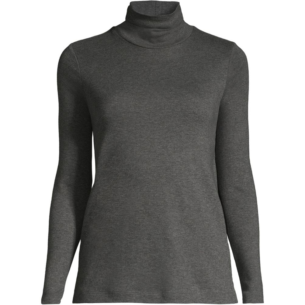 Women's Plus Size Supima Cotton Fitted Long Sleeve Turtleneck