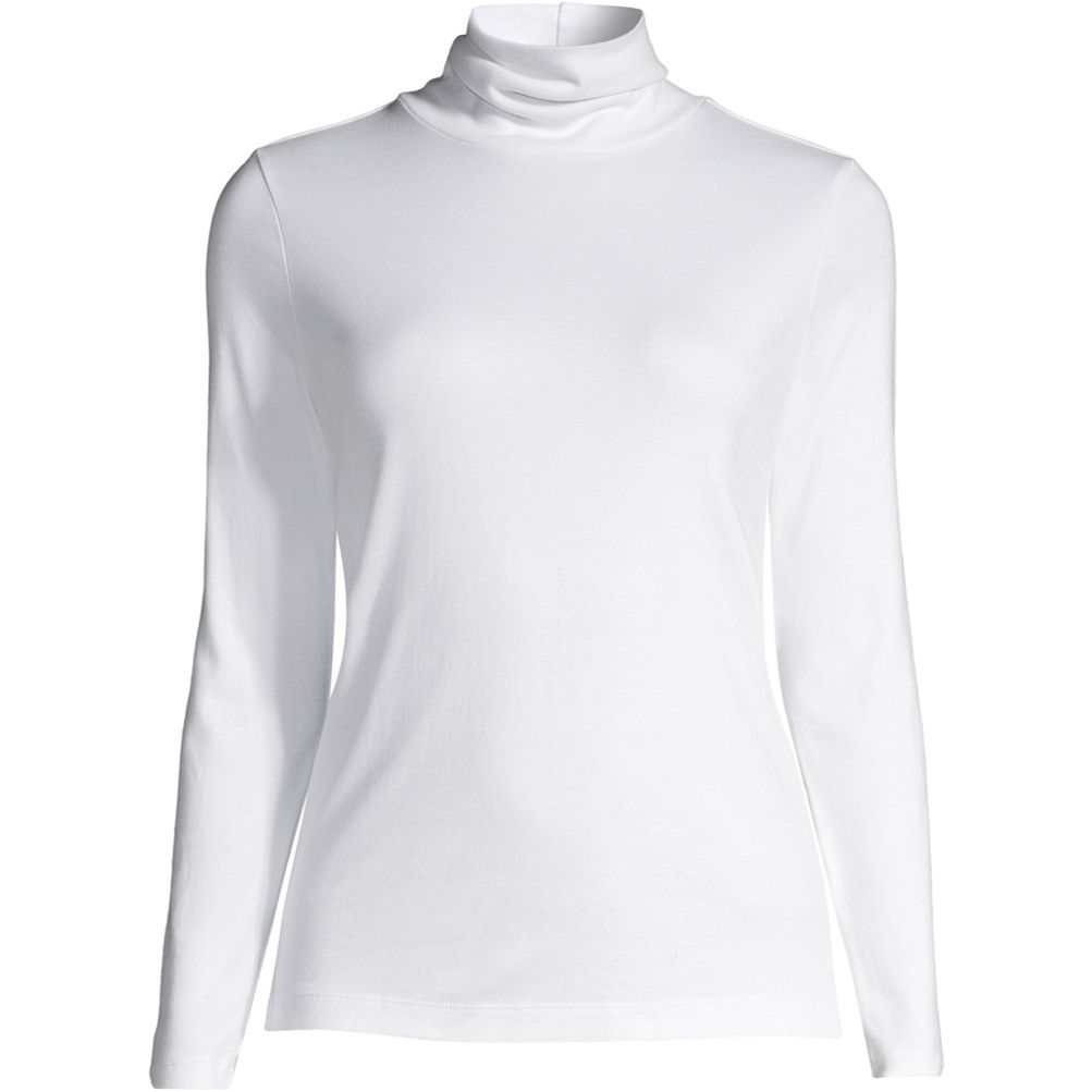 Women's Plus Size Supima Cotton Fitted Long Sleeve Turtleneck