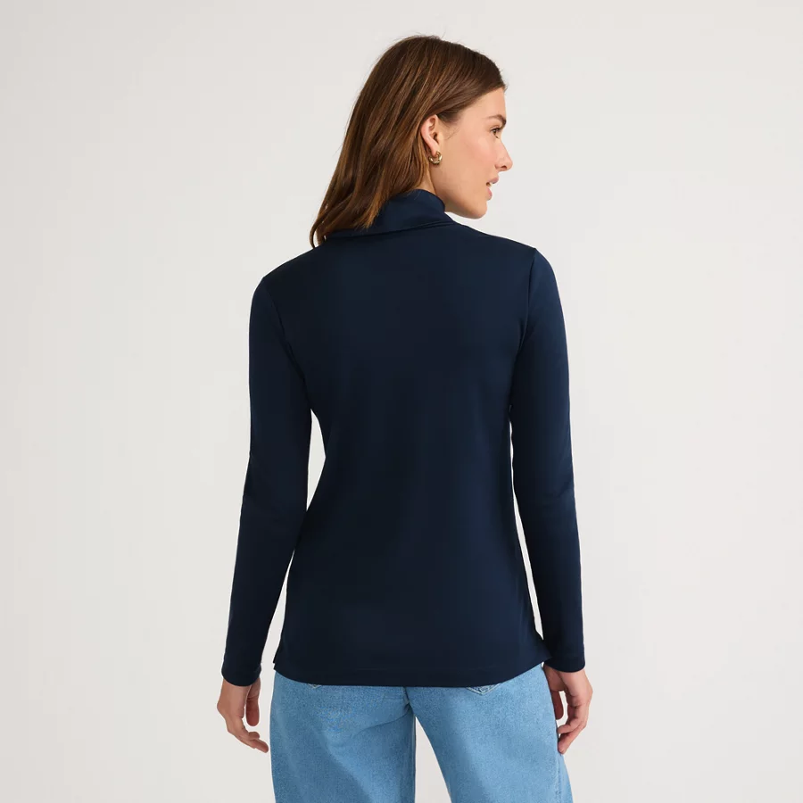Women's Supima Cotton Fitted Long Sleeve Turtleneck view 7