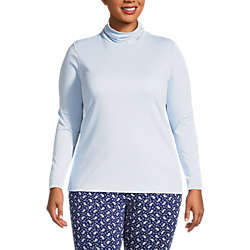 Women's Plus Size Supima Cotton Long Sleeve Turtleneck, Front