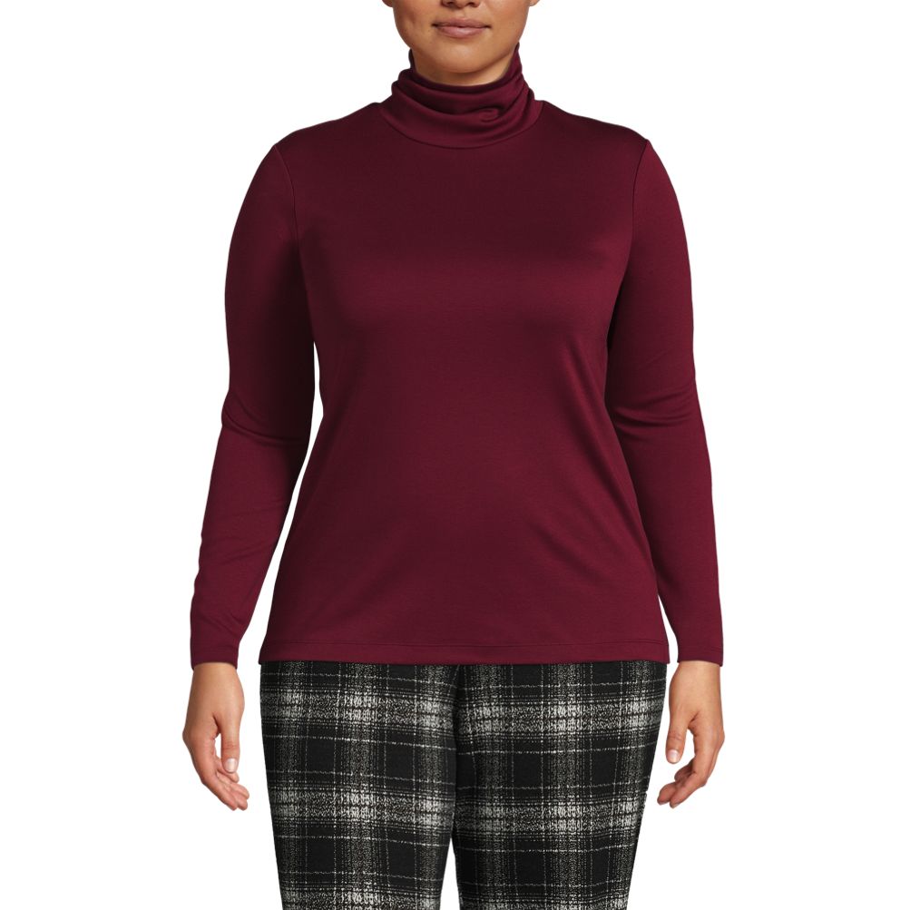 Women's Plus Size Supima Cotton Fitted Long Sleeve