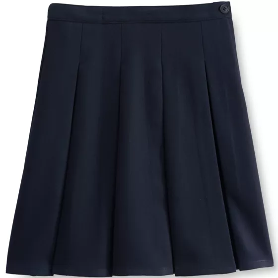 Juniors Solid Box Pleat Skirt Top of Knee - primary