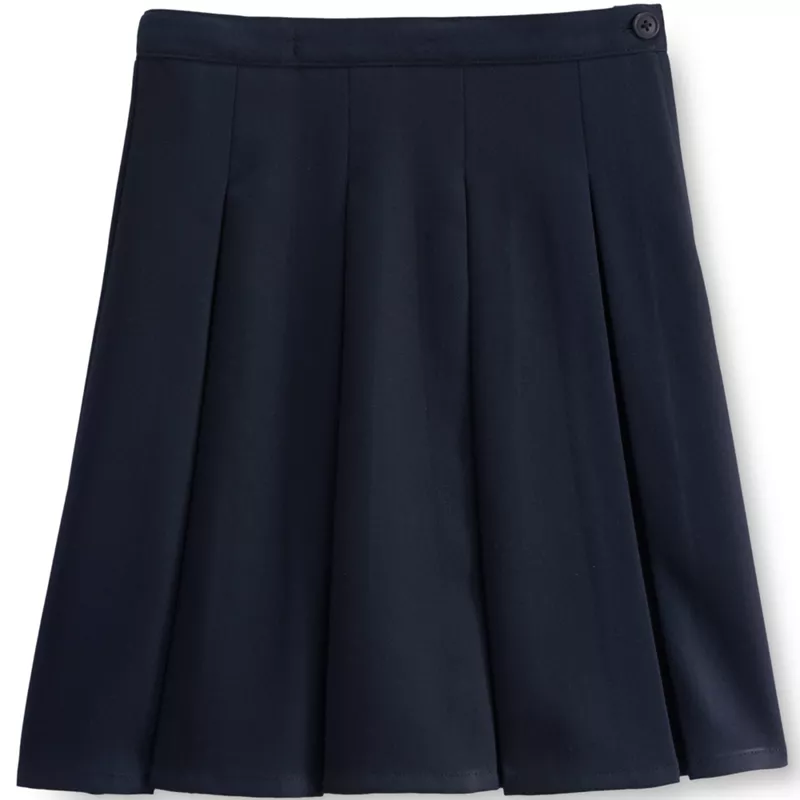 Juniors Solid Box Pleat Skirt Top of Knee, Front