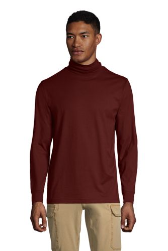 【ランズエンド LANDS' END】メンズ・スーパーT／タートルネック／長袖/S/レッド