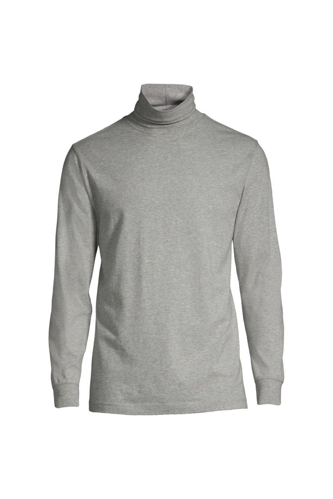 Men's Big Super-T Turtleneck - Lands' End - Gray - 4XL