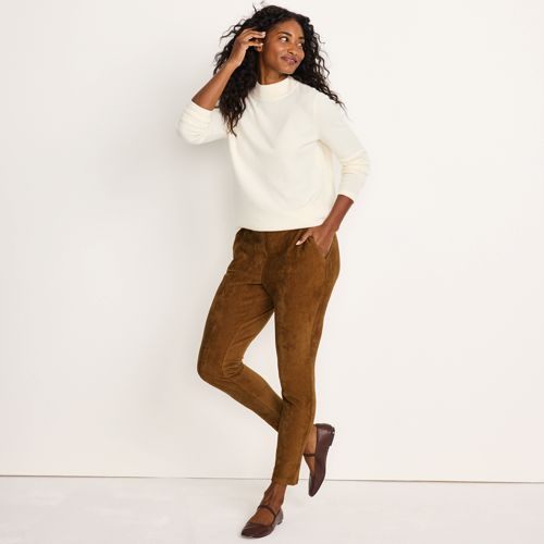 Women's Drapey Rib Skimming Long Sleeve Mock Neck | Lands' End