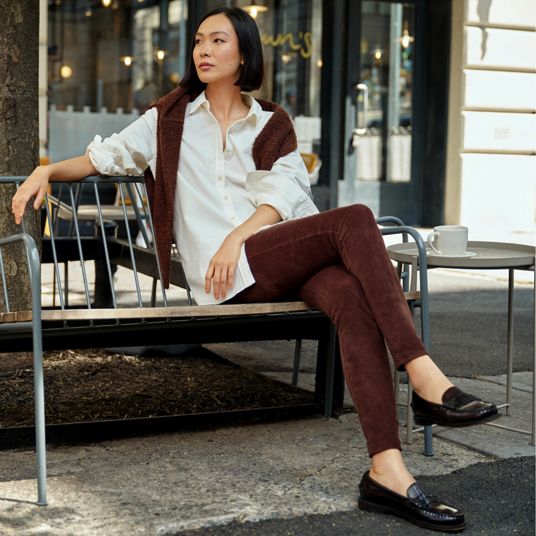 brown dress leggings Handmade Brown Linen Tunic Dress – 3/4 Sleeve A-Line Mini main image 0