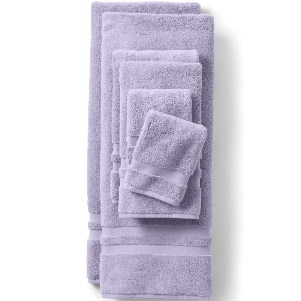 Mini Block 6-Piece Light Grey Solid Cotton Bath Towel Set