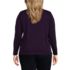 Women's Plus Size Relaxed Supima Cotton Long Sleeve V-Neck T-Shirt, Back