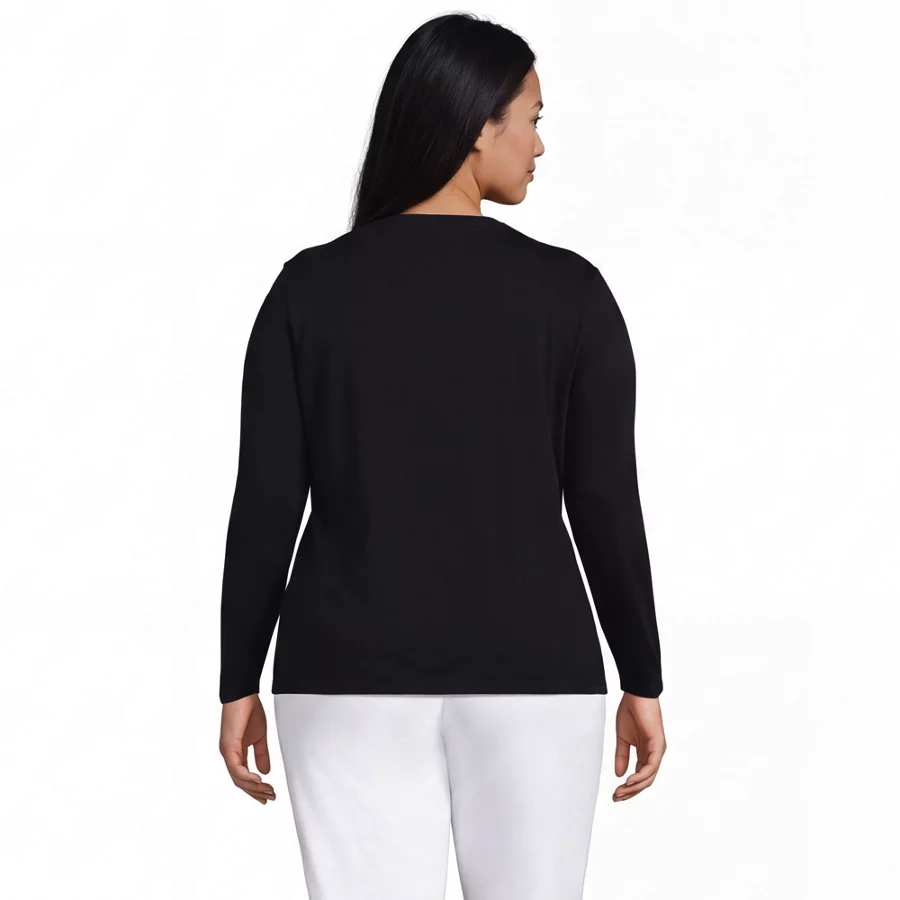 Supima Cotton Long Sleeve V Neck T Shirt view 6