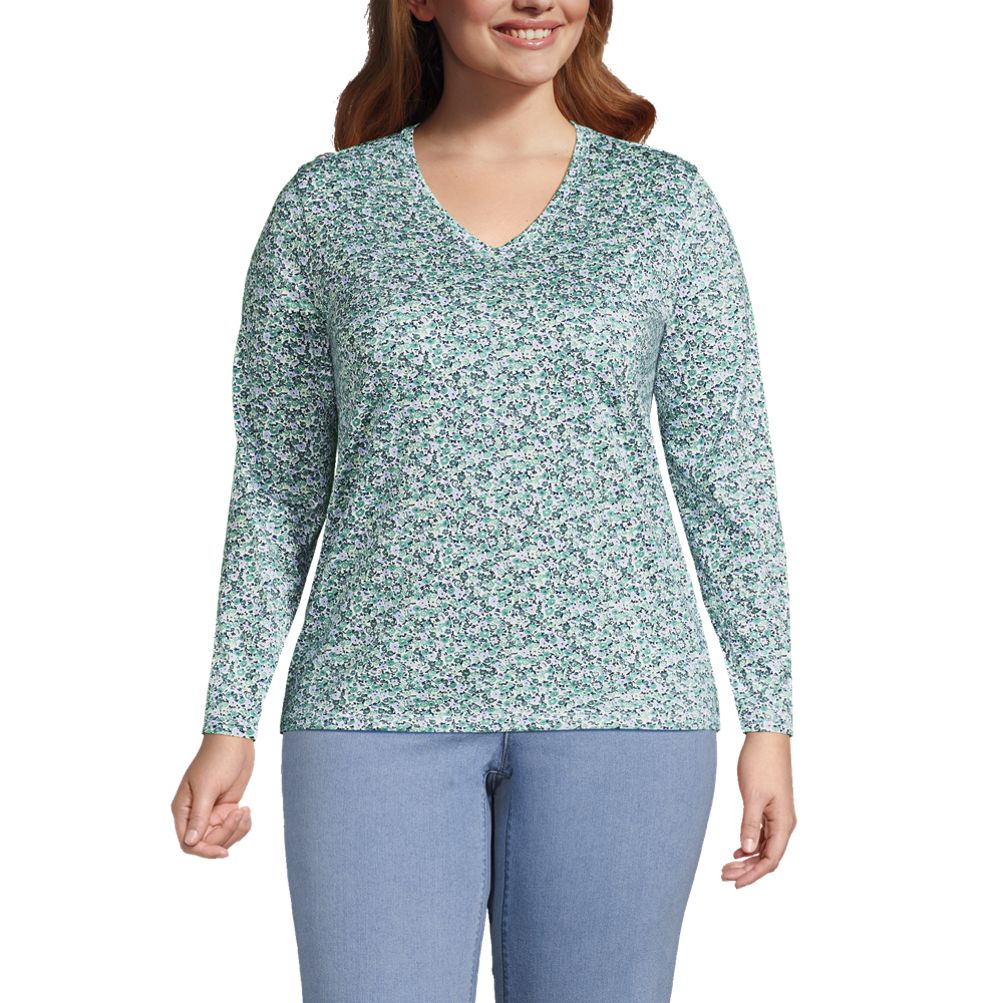 plus size cotton v neck t shirt