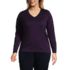 Women's Plus Size Relaxed Supima Cotton Long Sleeve V-Neck T-Shirt, Front