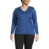 Plus Size Supima Cotton Long Sleeve V-Neck T-Shirt, Front