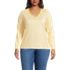 Plus Size Supima Cotton Long Sleeve V-Neck T-Shirt, Front