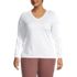 Women's Plus Size Relaxed Supima Cotton Long Sleeve V-Neck T-Shirt, Front