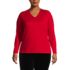Women's Plus Size Relaxed Supima Cotton Long Sleeve V-Neck T-Shirt, Front