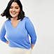 Women's Plus Size Relaxed Supima Cotton Long Sleeve V-Neck T-Shirt, alternative image