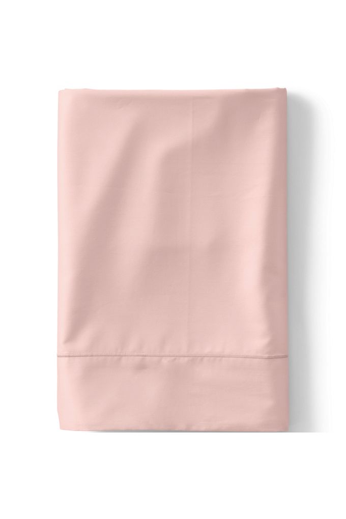 Lands' End 400 Thread Count Premium Supima Cotton Sateen Flat Bed Sheet In Pink