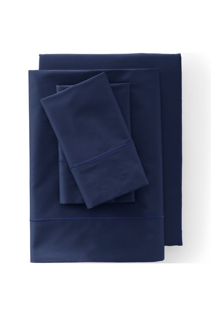 Lands’ End Premium Supima Cotton Sateen Bed Sheet Set