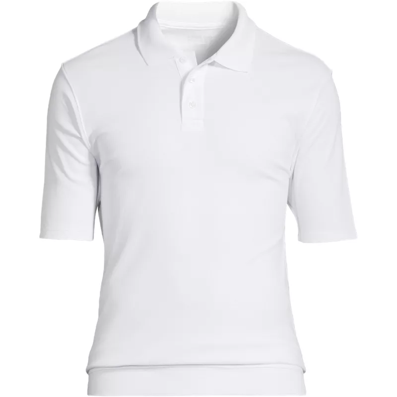 Men's Short Sleeve Banded Bottom Polo Shirt, Front