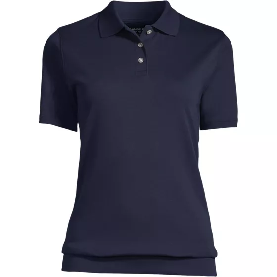 Women's Short Sleeve Banded Bottom Polo Shirt - primary